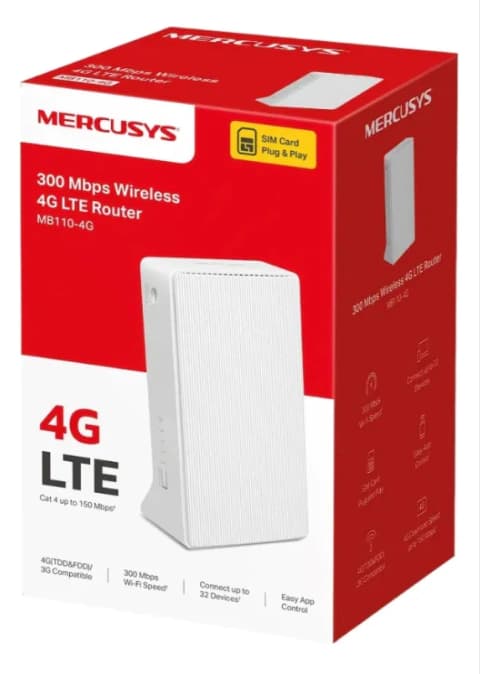 Router 4G LTE WiFi 300Mbps con SIM Mercusys MB110-4G (L)