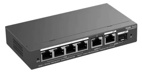 Switch Poe Administrable 4 Ptos A Gigabit + 2 Ptos 1gb Ruijie
