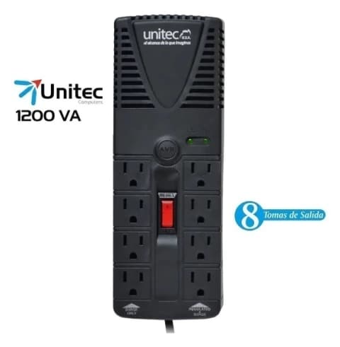 REGULADOR UNITEC DE VOLTAJE U-1200 8 TOMAS