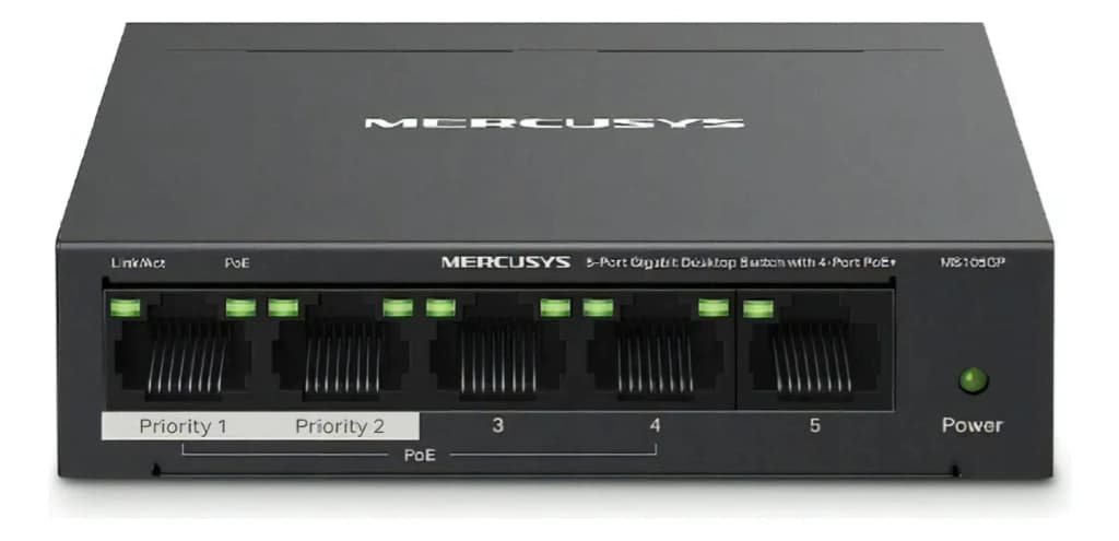 MS105GP - 5Port Switch Escritorio Mercusys 4-Port Poe+