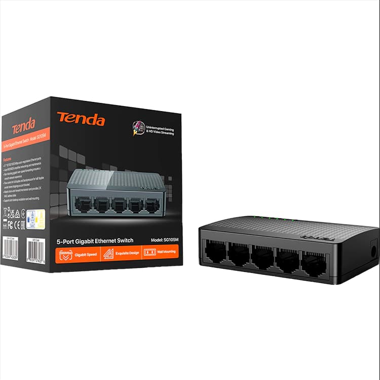 Switch Tenda Gigabit Ethernet de 5 puertos SG105M
