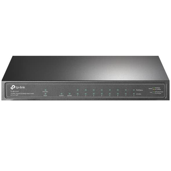 Switch PoE+ Gigabit 10 Puertos 8 PoE+ 1 SFP TP-LINK TL-SG1210P