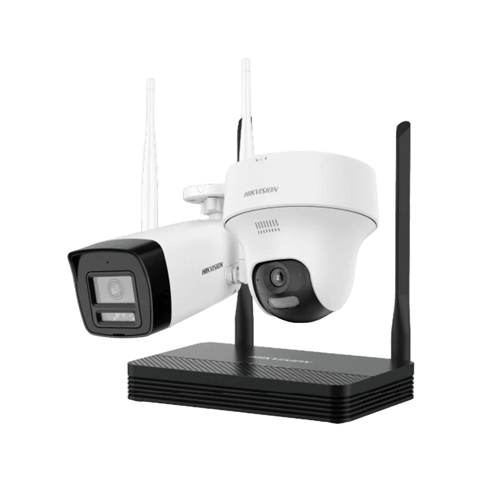 Kit WiFi EasyLink 1 Camara bala y 1 torreta 4mpx y Nvs Hikvision DS-J142I/NKS424W02H
