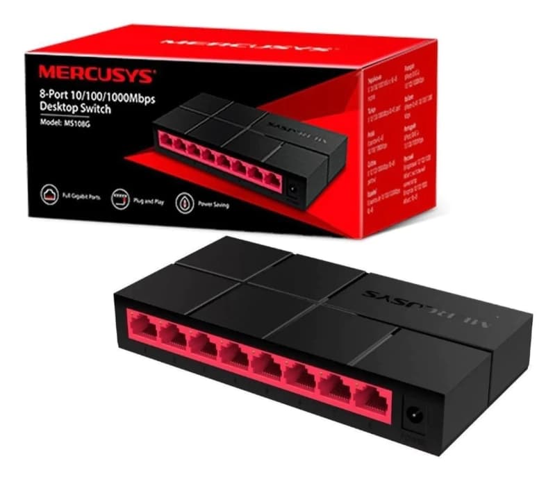 Switch 8 Puertos Gigabit 10/100/1000 MERCUSYS MS108G